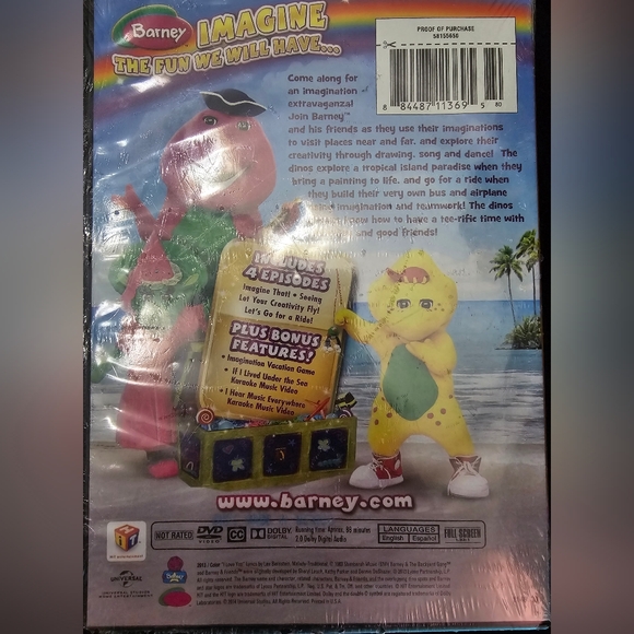 SOLD *** Barney Imagine with Barney (DVD, 2013) NEW Sealed Learning Skills - Picture 4 of 4